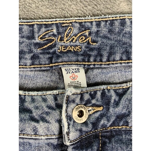 Silver Jeans Women's 32x32 Flared Slit Hem Blue Medium Wash - Picture 9 of 14